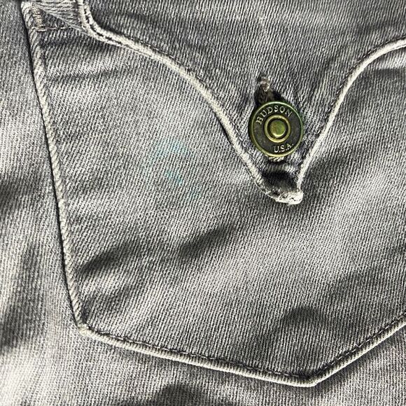 Hudson Women's Straight Leg Raw Hem Denim Jeans Gray Size 25 - Picture 4 of 11